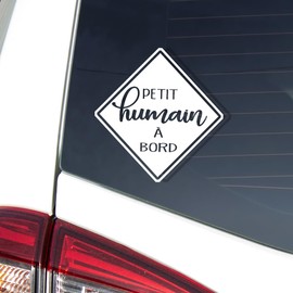 Petit Humain à Bord - French Baby/Kids on Board Vinyl Decal | Set of 2 | 6 Inches | Car window - Bumper Sticker