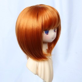 Tzncos Just 1pc Wig fit for 8-9 inch Head Dolls Short Straight 1/3 BJD Wigs MSD DOD Pullip Dollfie Hair (Short Carrot Orange)