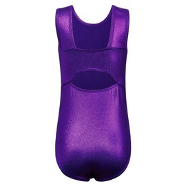 ZNYUNE Girls One Piece Blue Gradient Color Sparkle Leotard Dancing Ballet Gymnastics Athletic Leotards for Little Girl B199 DarkPurple 6A