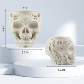 Viabty 2Pcs Creative Skeleton Flower Pot, Small Skull Succulent Pot, Indoor Small Cool Planters for Home Decor and Office Desk Decoration