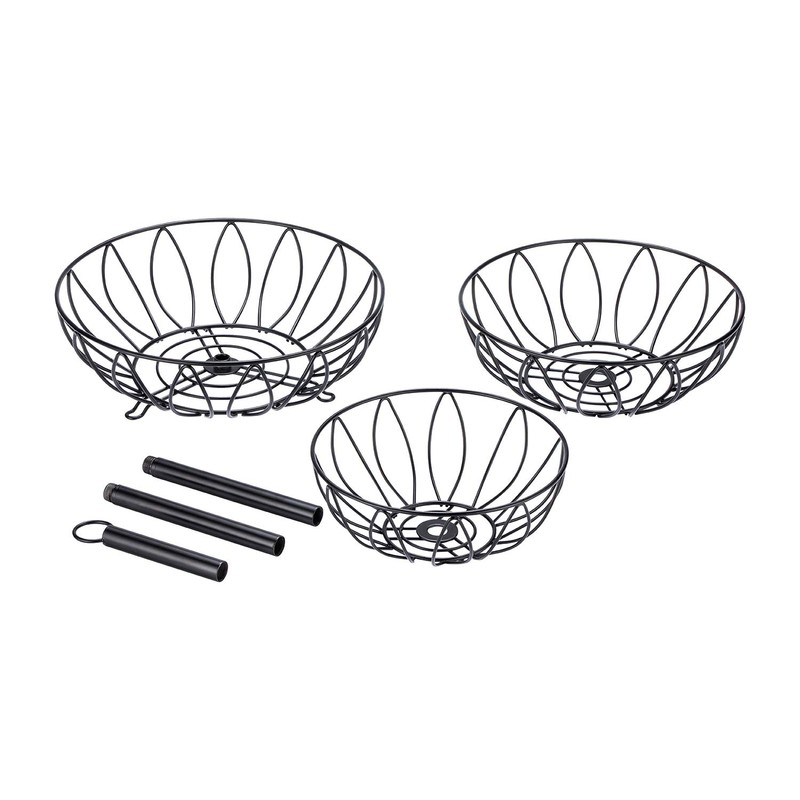 Rice rat 3-Tier Fruit Bowl Metal Wire Fruit Basket Bread