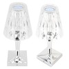 LED Crystal Table Lamp Transparent Prism Dimmable Desk Lamp USB