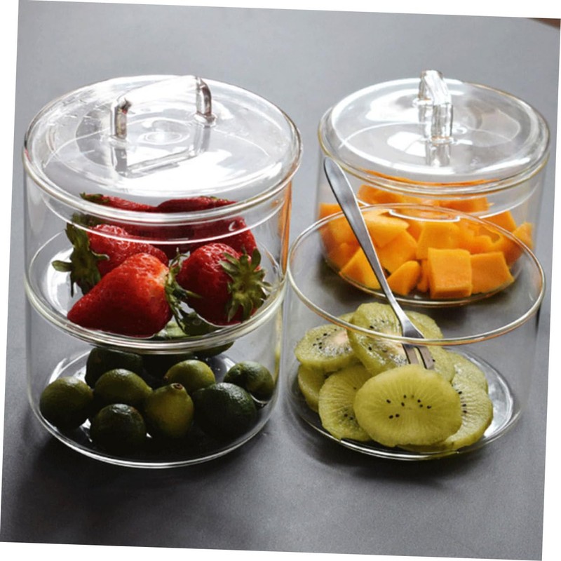 ULTECHNOVO 1Set Stackable Fresh Keeping Bowls for Salad and Grain