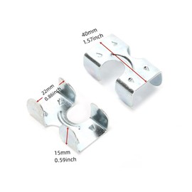 Ruimou Pack of 10 Galvanised Double Steel Rope Clamps (40 x 22 mm) for Twisted or Braided Ropes with a Diameter of 8 mm to 12 mm