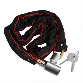 Bike Chain Lock, Thickness 0.2 inches (0.52 cm), 41.3 inches (105 cm), Alloy Steel, Rust Proof, Key Lock, Cutter, Bicycle, Moped, Outdoor, Parking Prevention, Lightweight, Black, Security Chain Lock