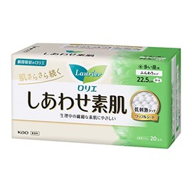 Laurier Bare Skin, Soft Type, For Many Days, With Wings, 8.9 inches (22.5 cm), Pack of 20