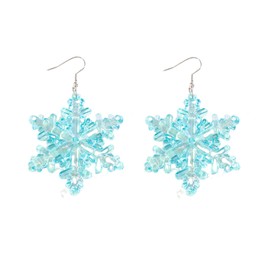 Snowflake Earrings for Women Christmas Earrings Double-Sided Acrylic Snowflake Dangle Earrings Fantasy Purple Snowflake Drop Earrings Lightweight Winter Earrings Snowflake Jewelry for Christmas