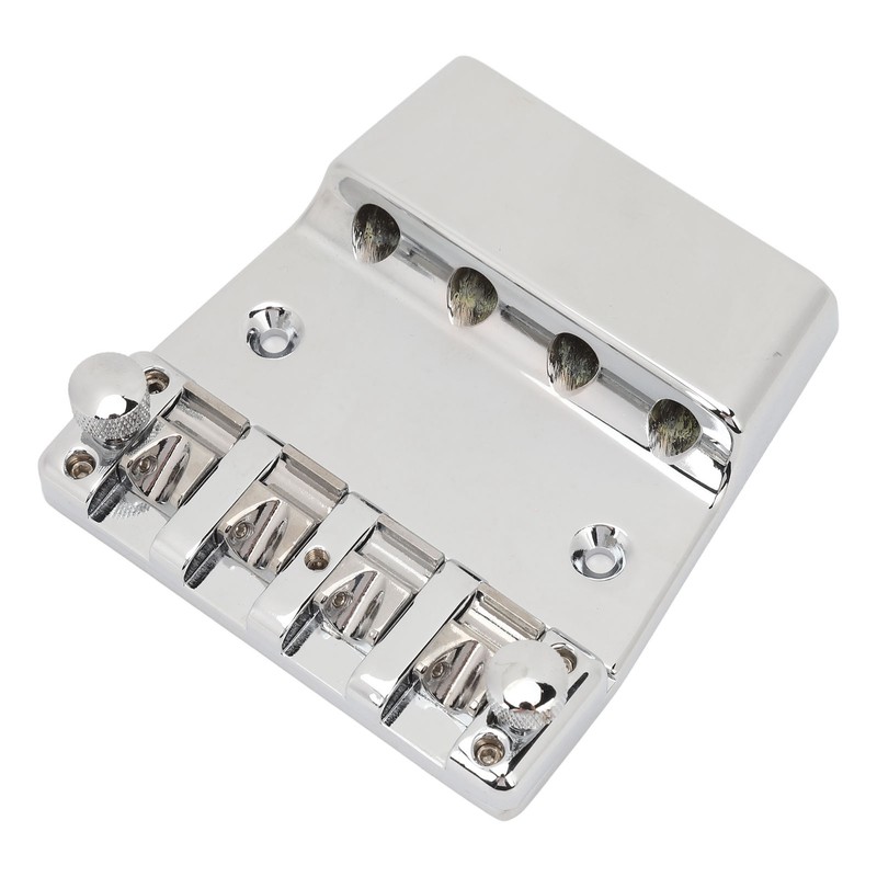 Electric Bass Bridge Replacement 4 Strings Height Adjustable Zinc Alloy
