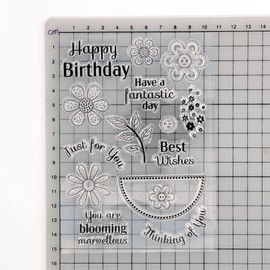 arriettycraft Happy Birthday Best Wishes Just for You Clear Stamps for Greeting Cards, Decoration and Crafts