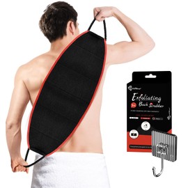 [夢の物] あかすり タオル ボディタオル 垢すり タオル 体洗う メンズ 超かため あかすり 背中洗い 背中ニキビ対策 ボディウォッシュ 泡立ち 体洗い お風呂 浴用 耐 (ブラック)