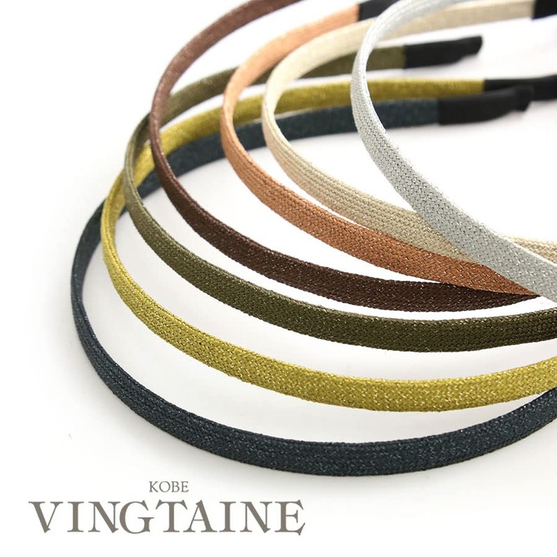 Vingtaine HK-273-BR- Headband with Glitter Thin Solid Color Delicate Office