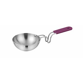 Prabha Stainless Steel, Tadka Pan, Chowka Pan, Vegetable Fry Pan, 11cm, 0.25L Tadka Handle, Saag, Daal, Kadhi, Dhokla Tadka, Compatible with Induction and Gas Stove