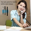 20 Pcs Adhesive Pencil Holders for Desk,Blue Silicone Pen &