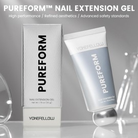 YOKEFELLOW Pureform Poly Nail Gel 50g, HEMA & TPO Free,Ultra Transparent Nail Extension Gel for Professional Salon Use(PF01 Crystal Clear)