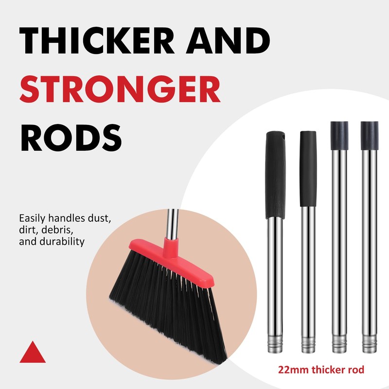 Heavy Duty Broom, 55 Inch Long Handle Outdoor Large Angle