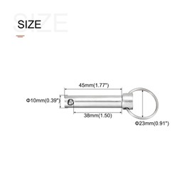 METALLIXITY 2pcs 10mm x 45mm Quick Release Pins Carbon Steel Pull Pins for Shipbuilding Ship Equipment Boat Top
