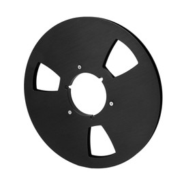 Tape Empty Spool, Professional 1/4 10.5 Inch Empty Rewind Spool, 3-Hole Stainless Steel Screws for Spool-to-Coil Cassette Player (Black)