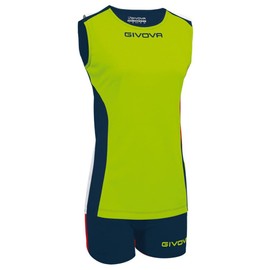 GIVOVA Kit Volley Piper Giallo Fluo/Blu Tg. XS