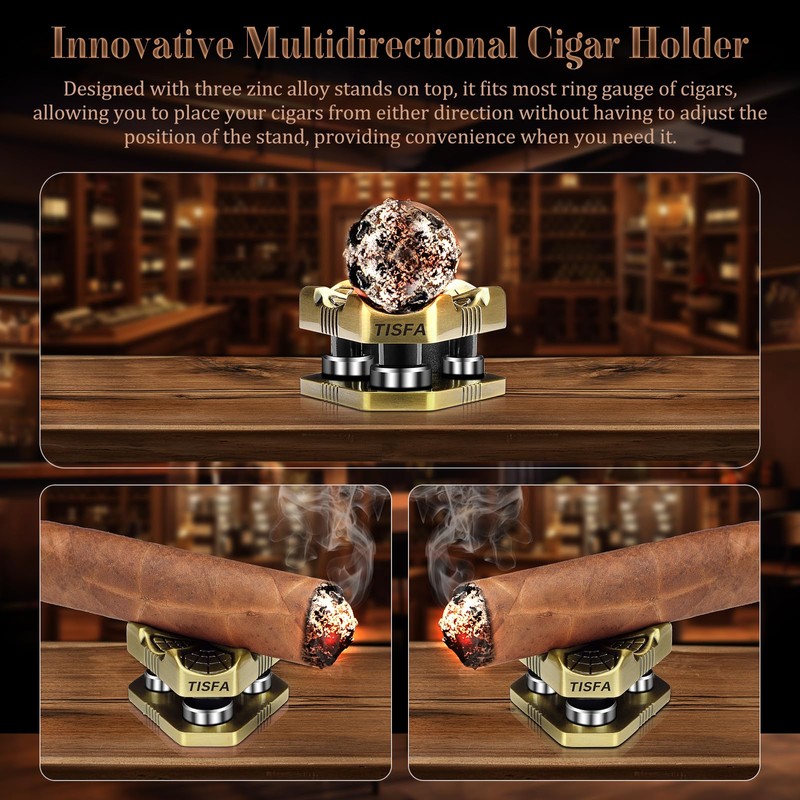 TISFA Cigar Punch Tool, Cigar Punch Cutter with Cigar Holder