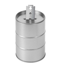 Linkidea Safety Razor Blade Disposal Container Box, Large Capacity Metal Razor Waste Case Safe Bank for Storing Spent and Wasted Blades (Silver)