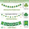 Zonlianxin St Patricks Day Decorations Pre-Assembled Shamrock Lucky Banner Garlands