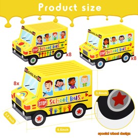 PerKoop 24 Pieces School Bus Party Treat Boxes Back to School Gift Box First Day of School Cardboard Box Yellow School Bus Decor Box for Kids Birthday Welcome Back to School Party Decor Supplies