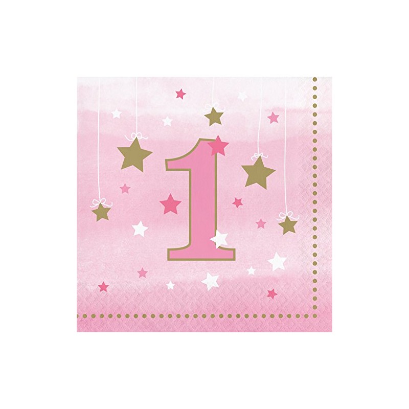 One Little Star Girl 1st Birthday Napkins, 48 ct