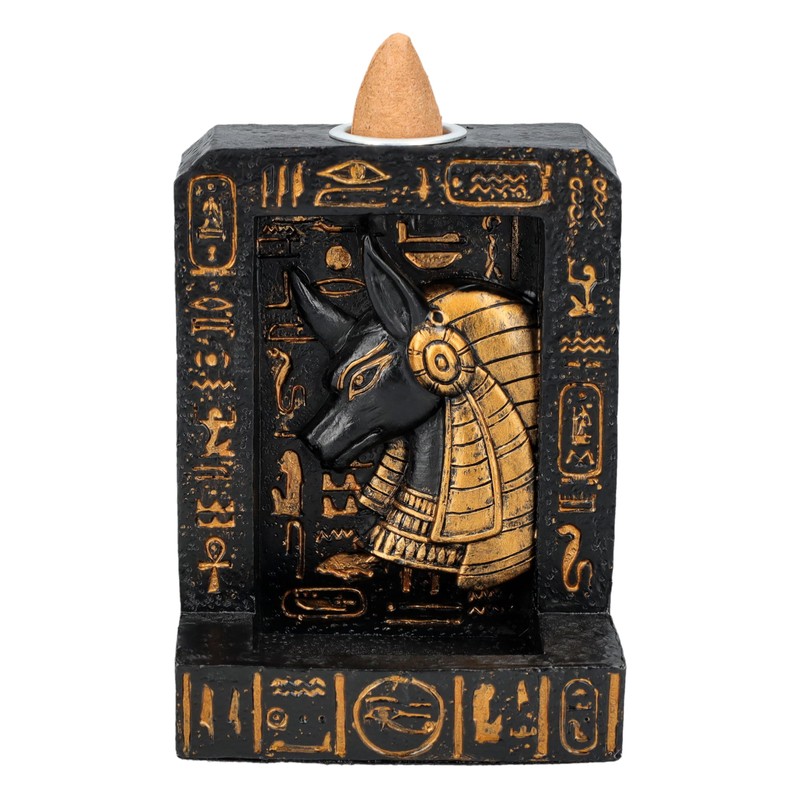 Anubis Egyptian Backflow Incense Holder - 10 cm Height, Hand