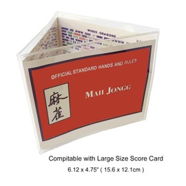 Mahjong Score Card Cover for NMJL Card,Mah Jongg Sleeve Holder Case Protector，Fit Large Size(6.12 x 4.75"Mahjong Score Card) More Transparent (4Pack)