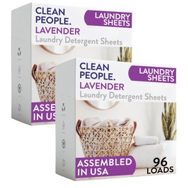 The Clean People Laundry Detergent Sheets - Laundry Soap - Ultra Concentrated, Recyclable Packaging, Stain Fighting - Lavender, 192 Pack