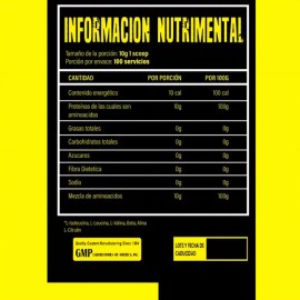 BCAA OCRE 34 ZERO Limón en Polvo, Sin Lactosa, 1 kg                                                                                                   