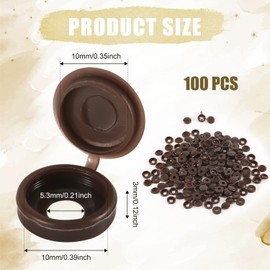 100pcs Screw Cover Caps, Plastic Hinged Screw Caps Folding Screw Covers Small Screw Cap Covers Screw Snap Covers for Screw Heads Protection (Dark Brown)
