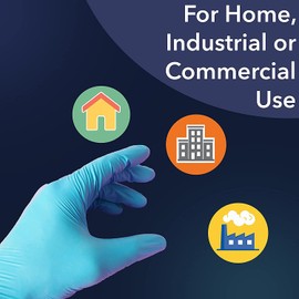 Circlecare Powder-Free Nitrile Disposable Exam Gloves, Industrial Medical Examination, Latex Free Rubber, Non-Sterile, Food Safe, Textured Fingertips, Ultra-Strong, 100 Pack, Blue - Size Extra-Large