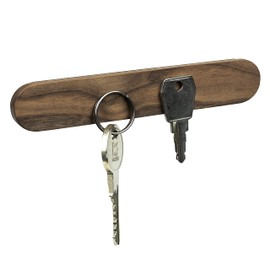 QUVIO Magnetic Key Holder, Key Holder, Key Holder, Key Holder, Key Cabinet, Hall Accessories, Includes Mounting Material, Wood, 15.5 x 2.5 x 1 cm, Brown