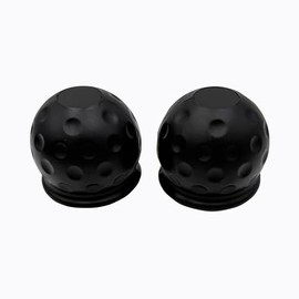 Bidach Trailer Hitch Ball Cover, 2 Inch/50mm, Golf Ball Design, (Black) 2PCS/Bag