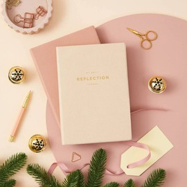 Mindful Champs: Adult Reflection Journal - Beige Vegan Leather A5 Notebook with Gold Foil, 4 Months Daily Journal for Happiness, Mindfulness & Gratitude - Undated Life Planner (soft back cover)