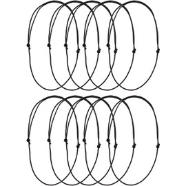 Set of 10 Adjustable Leathers Cords Necklace Rope Black Choker Necklace Cords Jewelry Findings for DIY Jewelry Making, Beading Cords and Threads, Beading Supplies