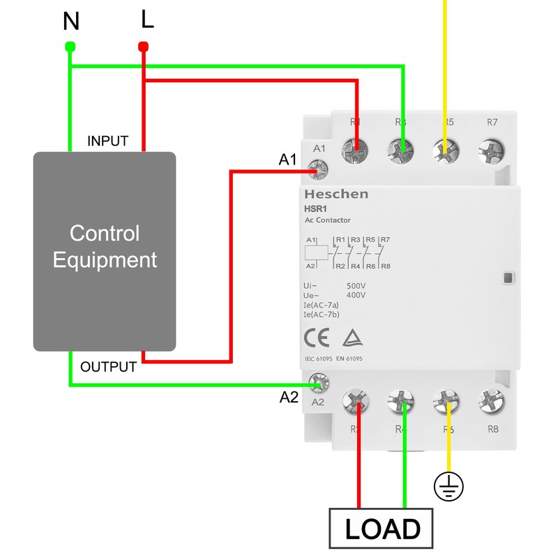 Heschen Household AC Contactor HSR1-63 4 Pole Four Normally Closed