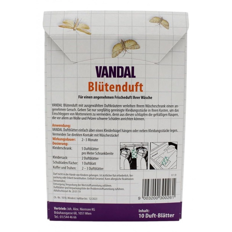 Vandal Flower Scented Sheets Against Moth – 10 Scented Sheets