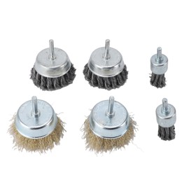6 Pcs Drill Wire Brush Multi Functional Wire Cup Brush Set for Metal Polishing Rust Burr Paint Removal
