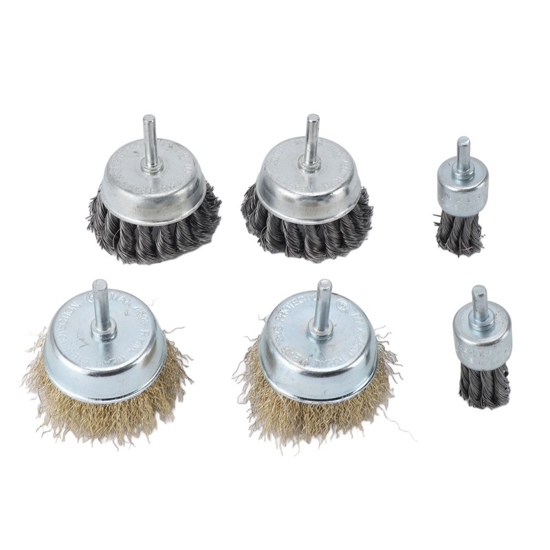 6 Pcs Drill Wire Brush Multi Functional Wire Cup Brush