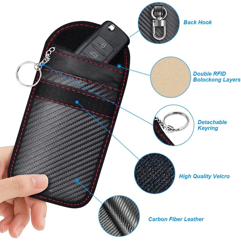 2PCS Faraday Pouch for Car Keys, Car Key Signal Blocker