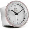Braun BC07PW-DCF Radio-Controlled Alarm Clock in White/Pink with Crescendo Alarm,