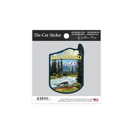 Die Cut Sticker Glenwood Springs, Colorado, Moose and River Rapids, Contour Vinyl Sticker 1 to 3 inches (Waterproof Decal for Cars, Water Bottles, Laptops, Coolers), Small