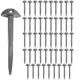 50 Pcs Groundsheet Pegs, Mushroom Top Plastic Heavy Duty Tent Pegs 8.5cm, Standing Carpet Pegs for Rain Tarp, Camping Tent, Garden Weed Mat & Awning