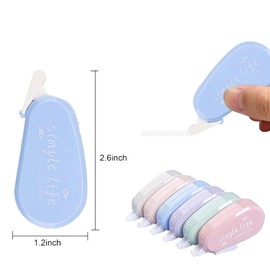 12 Pack Macaron Correction Tape, White Out Instant Corrections Tape, Easy To Use Applicator, Quick Dry Correction Tape For School, Office, Crafting