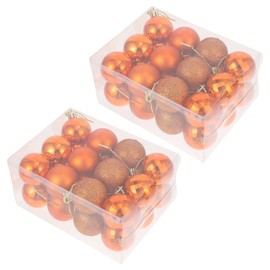 BESTonZON Christmas Tree Decoration Baubles Christmas Baubles Plastic Tree: 4 cm Orange Christmas Decoration Baubles 48 Pieces Christmas Tree Pendant Festival Party Decoration Christmas Decoration