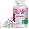 Ultra Biotin 10,000 Mcg Hair Skin and Nails Supplement, Non-GMO,