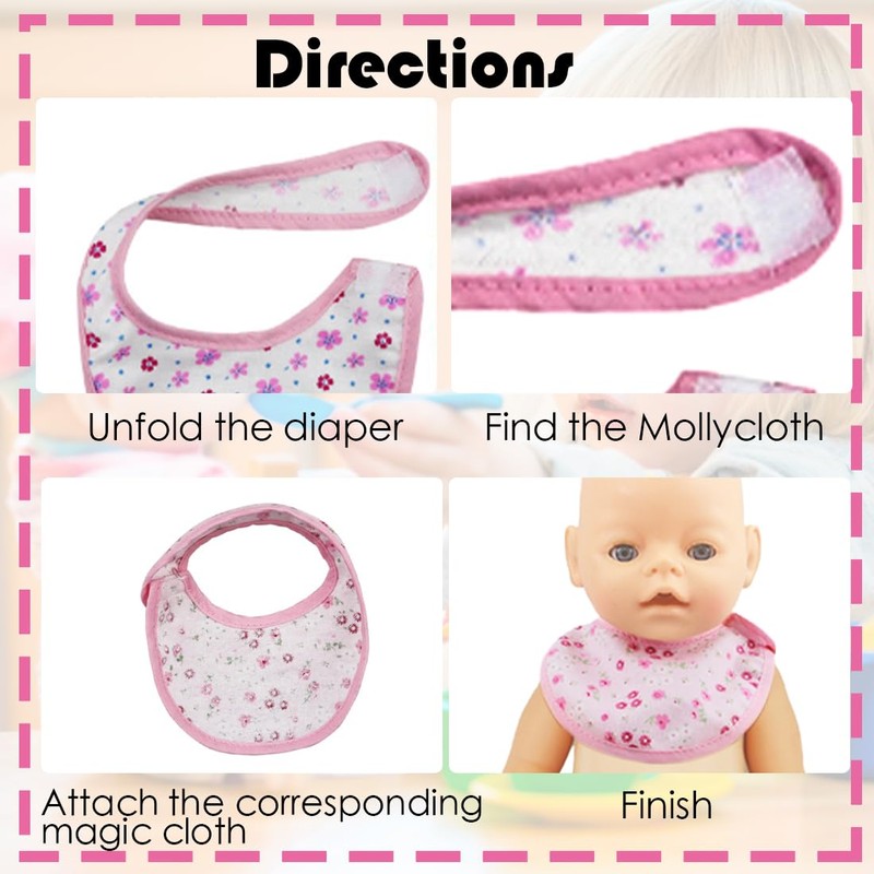 GXGM Pack of 2 Doll Bibs, Doll Accessories, Doll Carrier,
