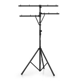 Tangkula Audio Mobile DJ Light Stand, LED Light Stand w/ Multi Arm, Height Adjustment, Heavy Duty Base, T Bar Portable Tripod for Stage Presentations, Concerts, Theaters, Wedding & Parties (73”-138”)